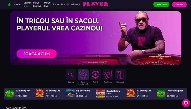 bonusuri pentru înregistrare la Player Casino